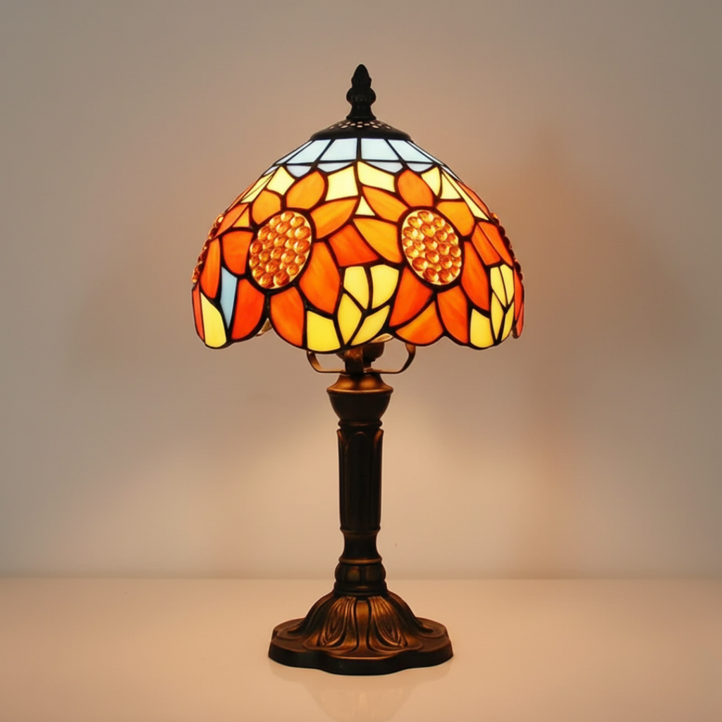 SOLELIA | CANDEEIRO DE VIDRO TIFFANY GIRASSOL VINTAGE