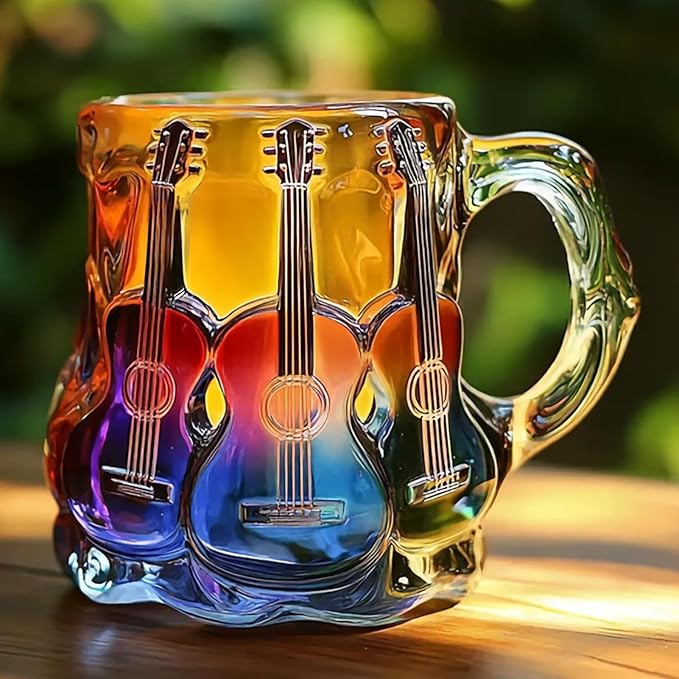 Caneca Artesanal com Design de Guitarra 3D