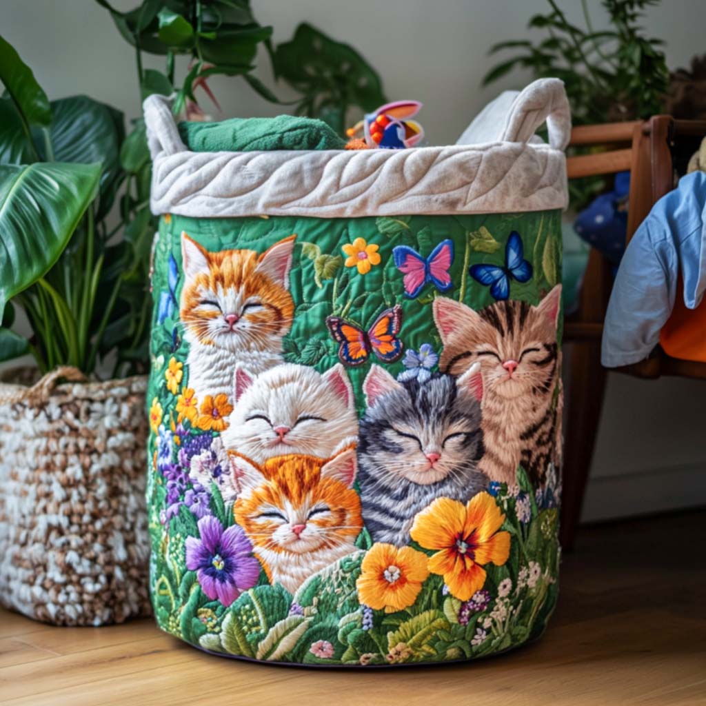 Cesto de Roupa Acolchoado – Cantinho da Sesta do Gato