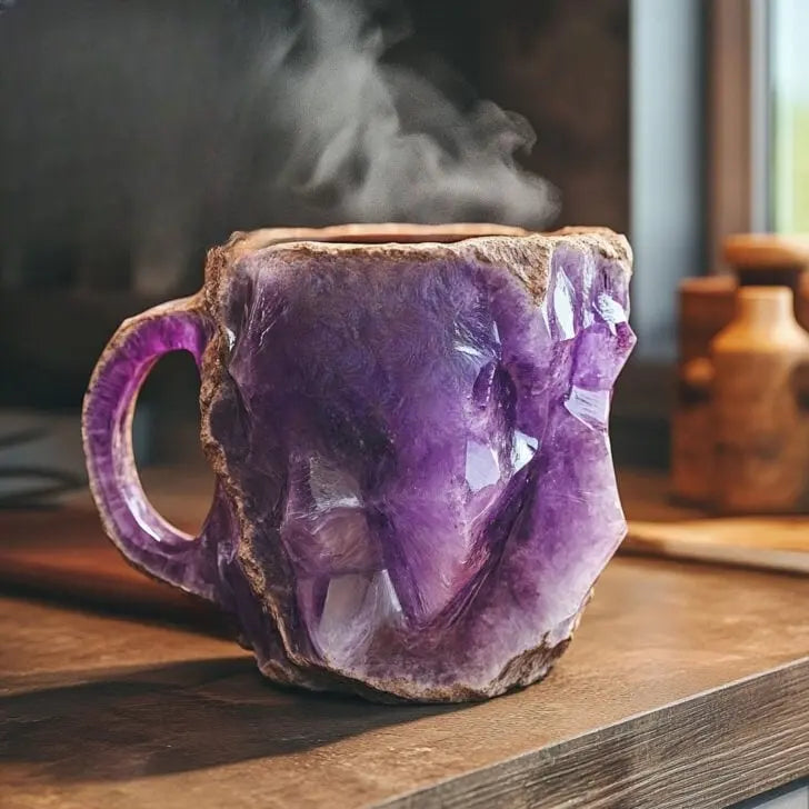 Caneca de Café em Mineral com Cristais