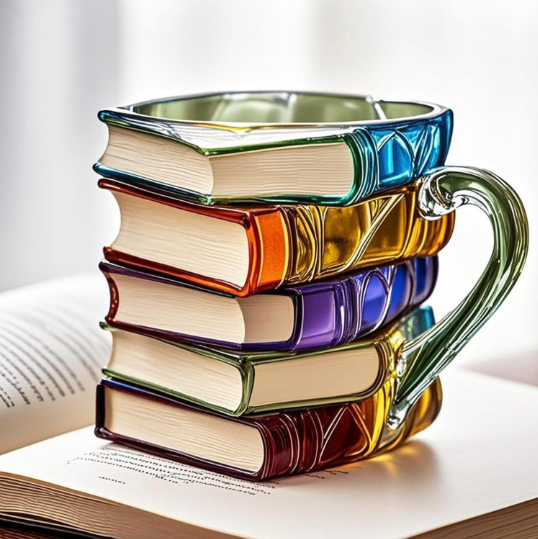 Caneca Artesanal Criativa Aurora 3D em Forma de Livro