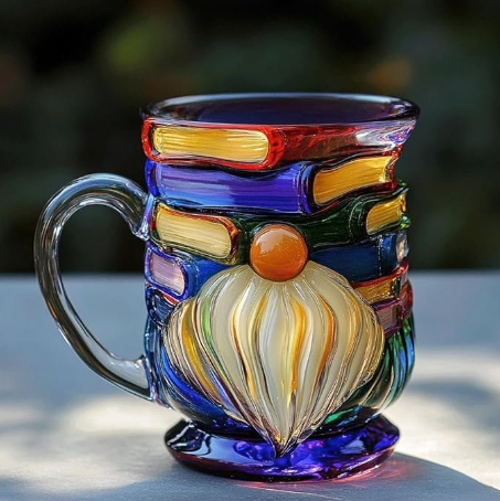 Caneca Artesanal 3D de Anão para Amantes de Livros