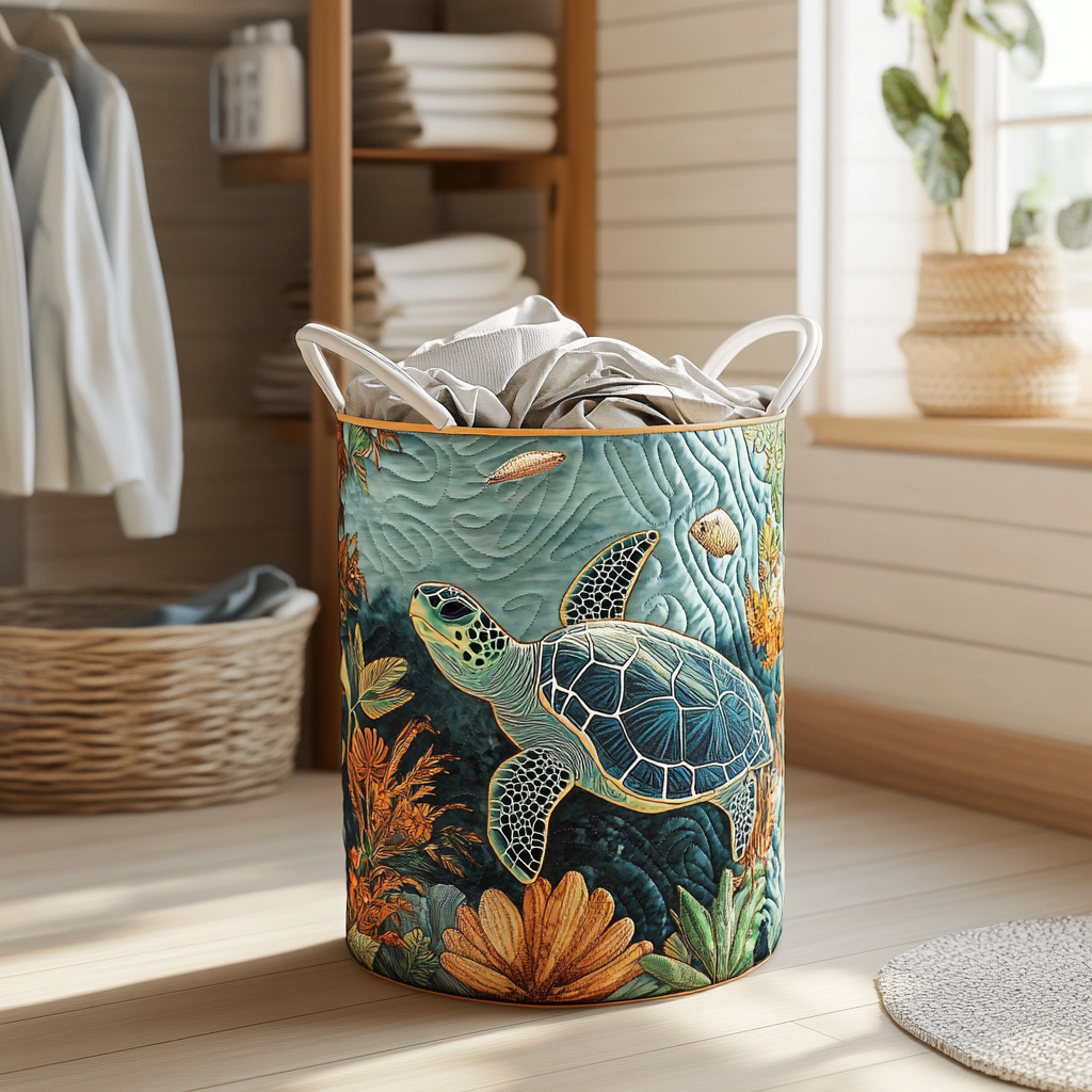 Cesto de Roupa Acolchoado – Baía das Tartarugas