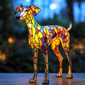 Candeeiro em Vitral Inspirado em Whippet