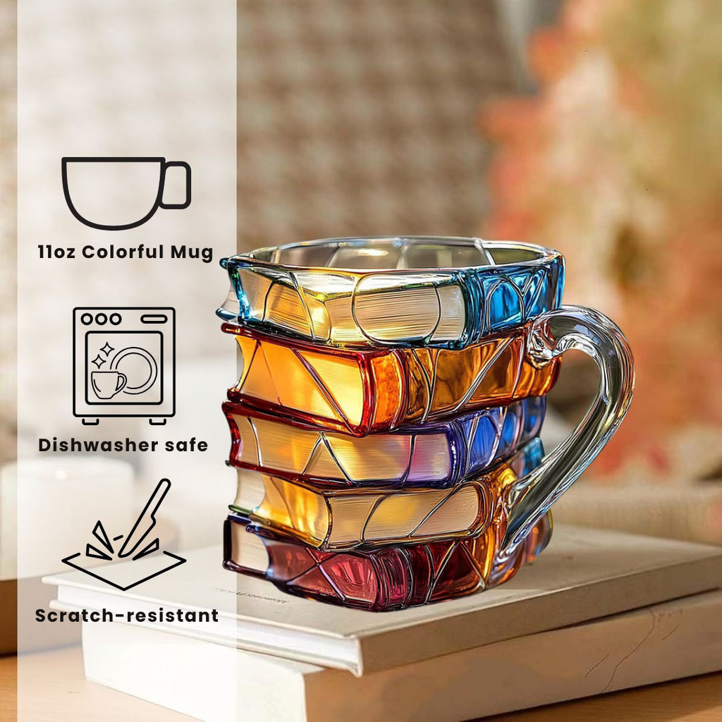 Caneca Artesanal 3D Felicidade para Amantes da Leitura